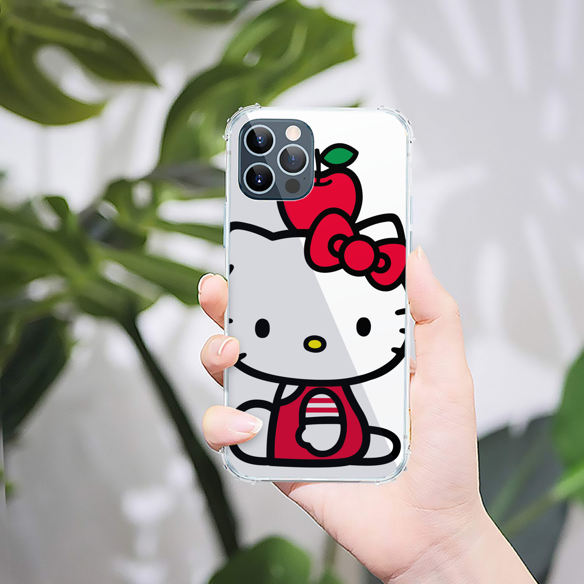 （画像用） Hello Kitty ハローキティ 【iPhone 12シリーズ対応】透明スマホケース（クリアソフトケース）